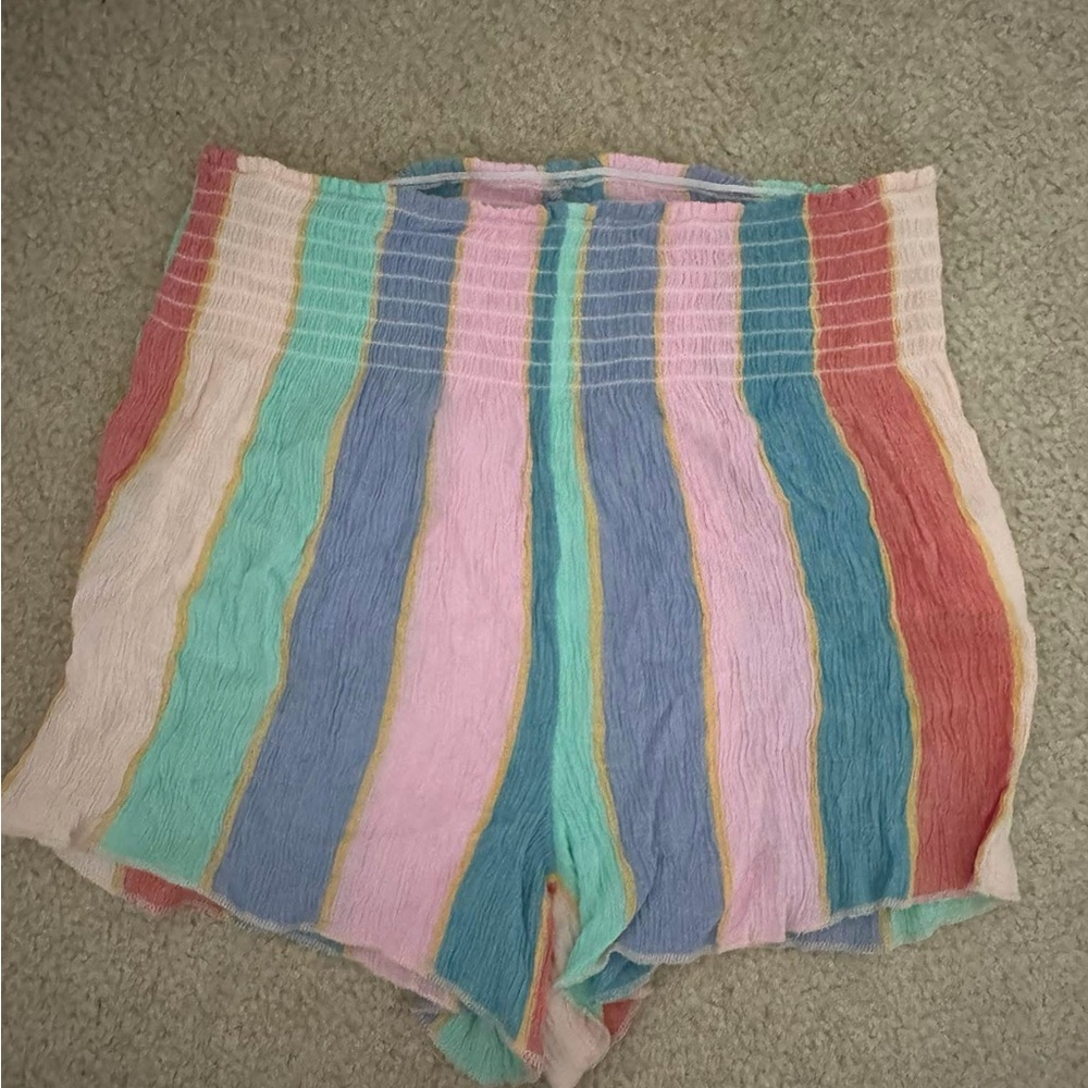 O'Neill High Waist Pink and Blue Shorts